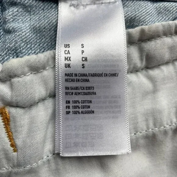 American Eagle Destroyed Denim Jean Jacket - Size: Small - Picture 3 of 9